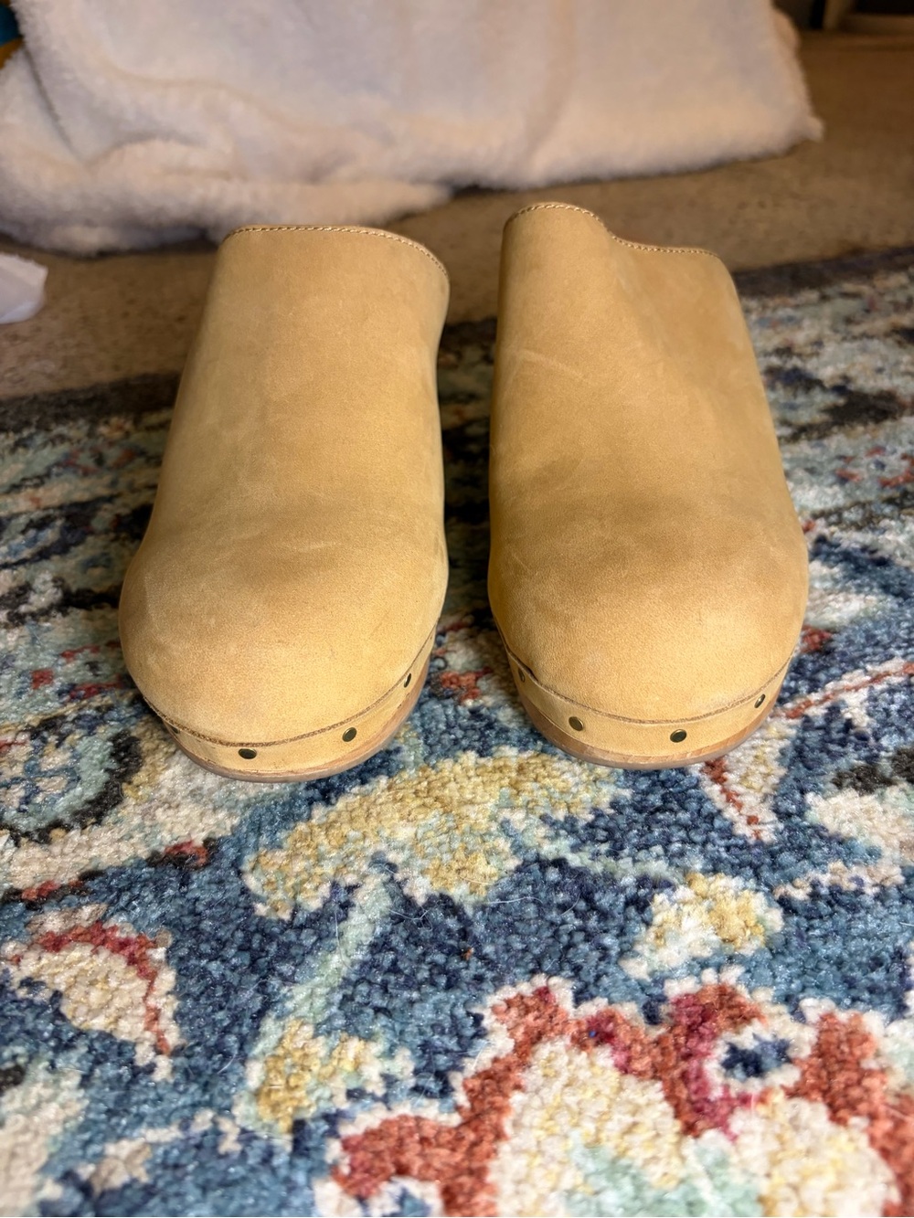 Madewell Ayanna Wooden Clog in Camel Leather. Size 7.5. Retail $128 - Picture 3 of 10
